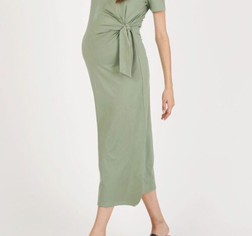 ATTESA,Baumwolle-Jersey Kleid in Midi-Länge